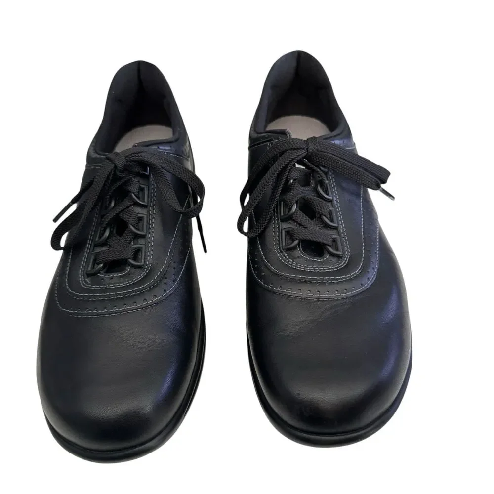 SAS Walk Easy‎ Black Leather Comfort Walking Shoes Women’s 9.5N $209 Made In USA